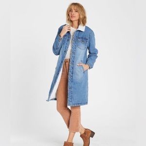 BILLABONG STAND TALL LONG DENIM JACKET
